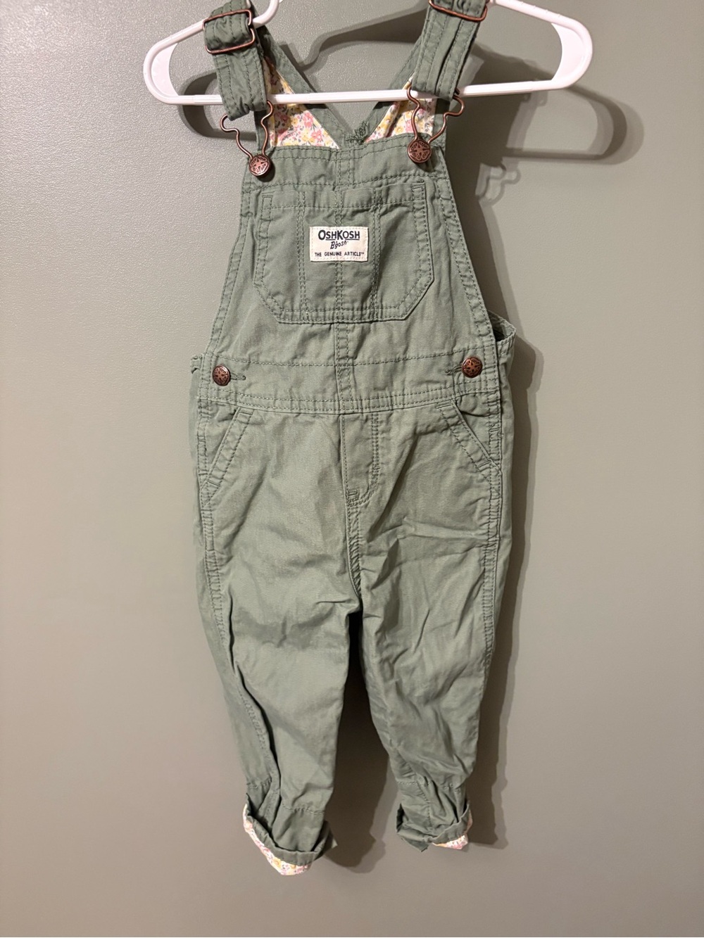 OshKosh B'gosh Sage Green Kids Overalls